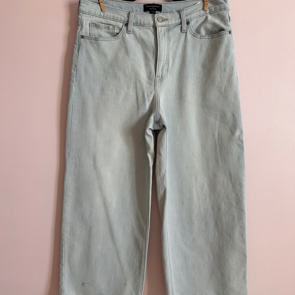 Banana Republic Factory Light Sage Wide Leg Jeans